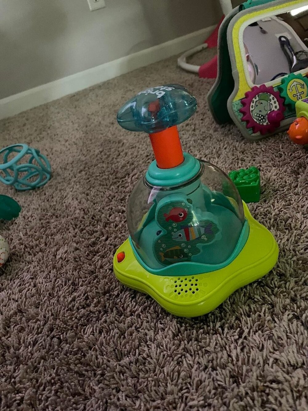 Bright Starts Press & Glow Spinner - Musical Light-Up Baby Toy (Ages 6mo+)